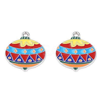 Rack Plating Alloy Enamel Pendants ENAM-N060-13P-1