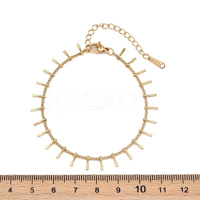 304 Stainless Steel Bar Tassel Chain Anklets for Women LS-AJEW-G071-01G-1