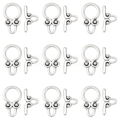 50Sets Ring Tibetan Style Alloy Toggle Clasps FIND-YW0009-76-1