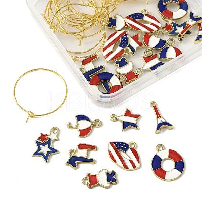 Independence Day DIY Wine Glass Charms Making Kits DIY-FS0009-55-1