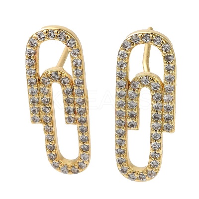 Rack Plating Brass Stud Earrings EJEW-C102-31G-1