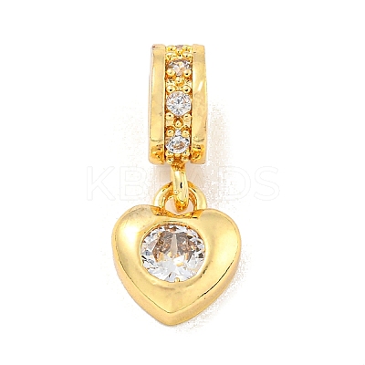 Brass Micro Pave Clear Cubic Zirconia Pendants LS-KK-U007-02G-01-1