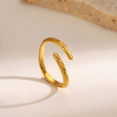304 Stainless Steel Simple Line Open Cuff Rings RJEW-M072-11G-1