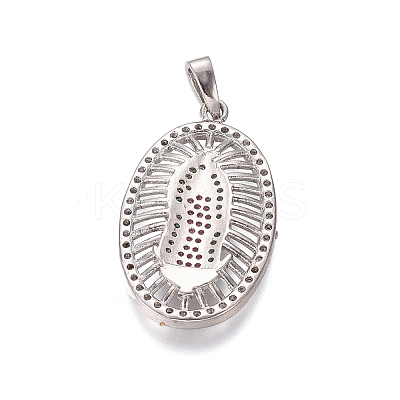 Religion Theme Brass Micro Pave Cubic Zirconia Pendants ZIRC-I032-71P-1