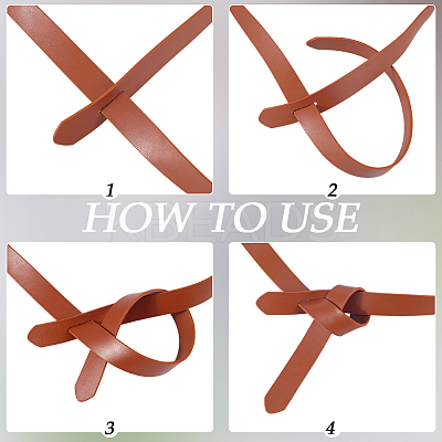 1Pc PU Imitation Leather Knot Strap Belts AJEW-CL0001-42B-1