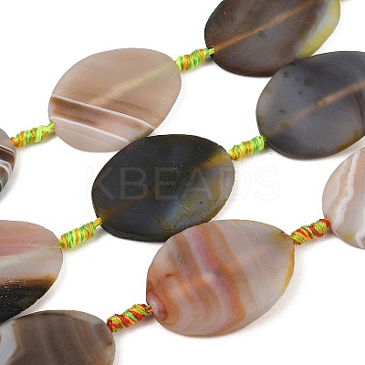 Natural Banded Agate Beads Strands G-P605-L02-01A-1