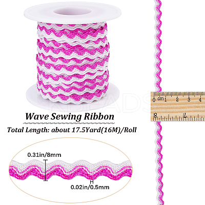 Two Tone Polyester Wavy Fringe Trim Ribbon OCOR-GF0003-97B-1