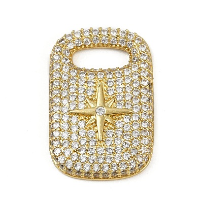 Brass Micro Pave Cubic Zirconia Pendants KK-M322-30G-1