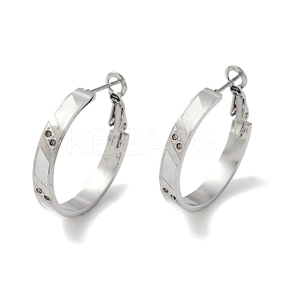 304 Stainless Steel Rhinestone Hoop Earrings for Women EJEW-L283-051P-02-1