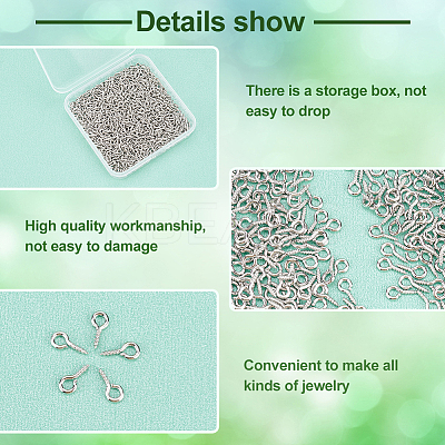 1000Pcs Iron Screw Eye Peg Bails IFIN-DC0001-01P-1
