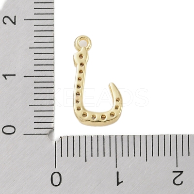 Rack Plating Brass Micro Pave Clear Cubic Zirconia Pendants KK-A224-03P-G-1