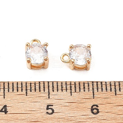 Brass Micro Pave Cubic Zirconia Pendants KK-D382-04G-02-1