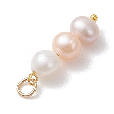 Natural Cultured Freshwater Pearl Two Sides Polished Pendants PALLOY-JF04968-1