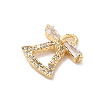 Christmas Theme Brass Micro Pave Cubic Zirconia Charms  KK-P278-02B-G-1