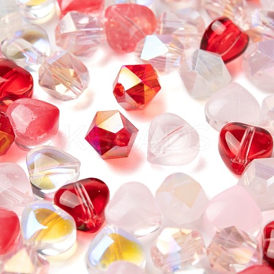 560Pcs 8 Style Transparent Spray Painted & Electroplate Transparent  Glass Beads GLAA-LS0001-07-1