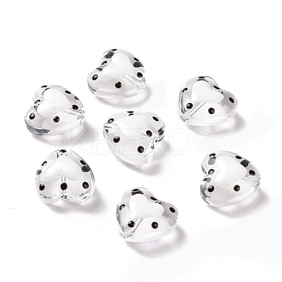 Glass Heart Beads GLAA-D005-01H-1