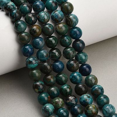 Natural Chrysocolla Beads Strands G-G475-A03-8mm-1