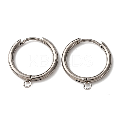 201 Stainless Steel Hoop Earring Findings STAS-D379-05B-P-1