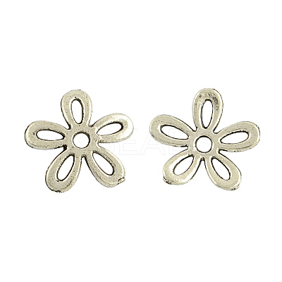 5-Petal Tibetan Style Alloy Flower Bead Caps LS-TIBEB-1064-AS-LF-1