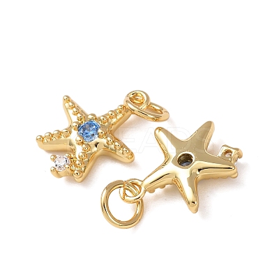 Brass Micro Pave Cubic Zirconia Charms KK-C143-32B-G-1