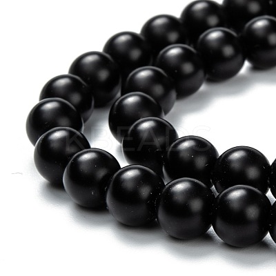 Natural Black Onyx Beads Strands G-Z024-01B-1