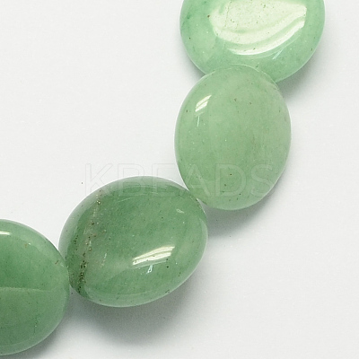 Flat Round Gemstone Natural Green Aventurine Stone Beads Strands G-S110-14mm-08-1