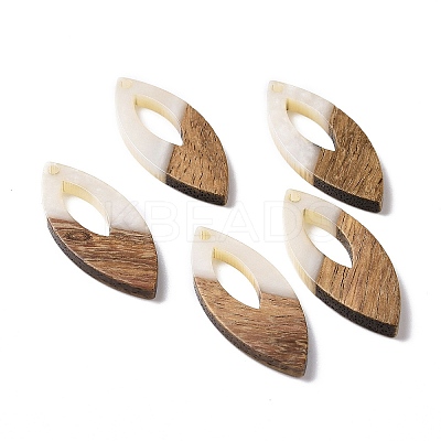 Opaque Resin & Walnut Wood Pendants RESI-N025-047B-02-1