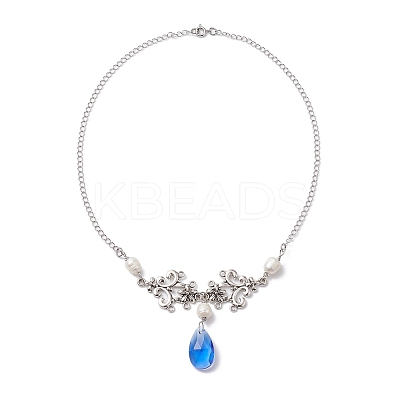 Pearl & Teardrop Glass Jewelry Set SJEW-JS01291-1