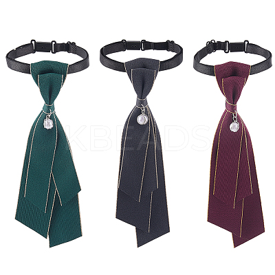 3Pcs 3 Colors Adjustable Polyester Necktie AJEW-CY0001-43-1
