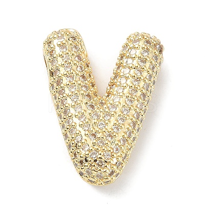 Rack Plating Brass Micro Pave Cubic Zirconia Pendants KK-Q790-01V-G-1
