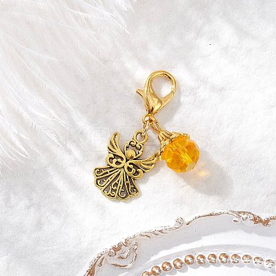 Tibetan Style Alloy Angel Pendant Decorations HJEW-JM03837-02-1