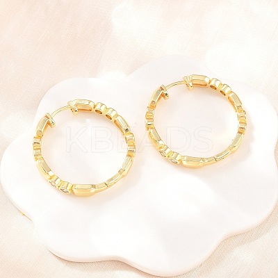 Brass Micro Pave Cubic Zirconia Hoop Earrings EJEW-P346-08G-01-1