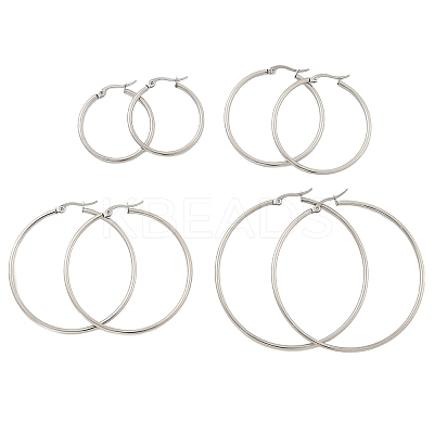 Non-Tarnish 304 Stainless Steel Hoop Earrings for Women EJEW-X0015-02P-02-1