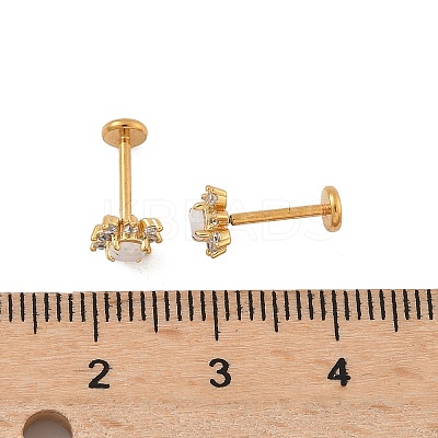 304 Stainless Steel Synthetic Opal Stud Earrings EJEW-B143-01G-07-1