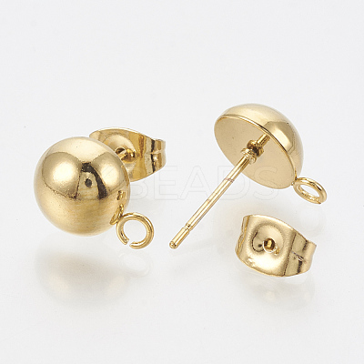 201 Stainless Steel Stud Earring Findings X-STAS-Q225-16G-6mm-1