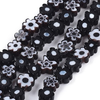 Handmade Millefiori Glass Bead Strands LAMP-J035-6mm-01-1