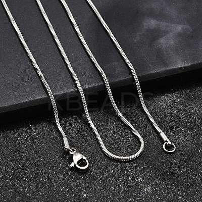 Tarnish Resistant 304 Stainless Steel Snake Chain Necklaces NJEW-M151-11P-1