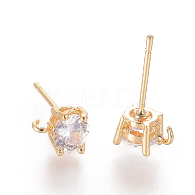 Brass Ear Studs X-KK-S347-150-1