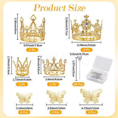 Crown Zinc Alloy Cake Decoration AJEW-CP0008-85S-1