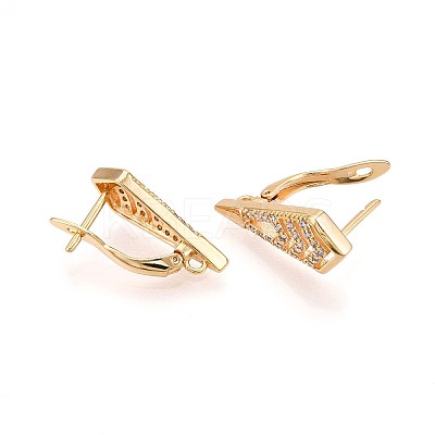 Brass Micro Pave Cubic Zirconia Hoop Earring Finding LS-KK-N261-42G-1
