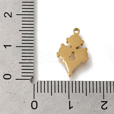 Ion Plating(IP) 304 Stainless Steel Manual Polishing Charms STAS-M059-02G-04-1