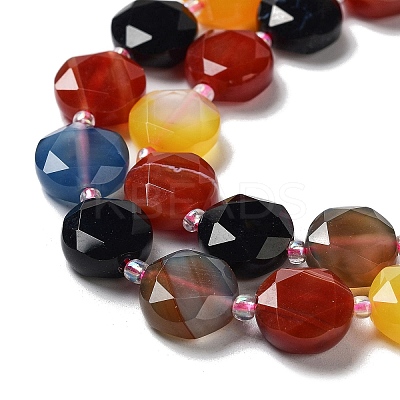Natural Multi-Color Agate Beads Strands G-NH0004-002B-1