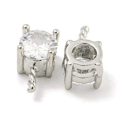 Brass with Cubic Zirconia Peg Bails KK-Q820-01P-1