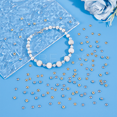 160Pcs 2 Colors 304 Stainless Steel Bead Caps STAS-UN0061-26-1
