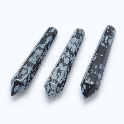 Natural Snowflake Obsidian Pointed Beads G-E490-E16-1