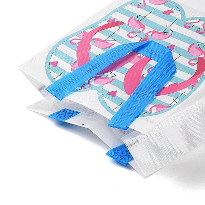 Summer Beach Theme Printed Flip Flops Non-Woven Reusable Folding Gift Bags with Handle ABAG-F009-E10-1