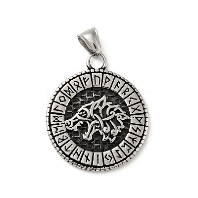304 Stainless Steel Pendants STAS-P309-09AS-1
