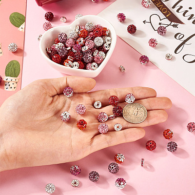 Valentine's Day DIY Polymer Clay Rhinestone & Glass Rhinestone Beads Findings Kits DIY-BT0001-65-1