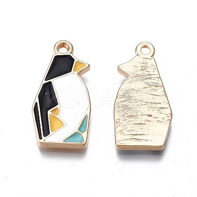 Rack Plating Alloy Enamel Pendants X-ENAM-S122-77-1