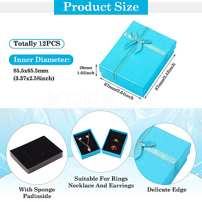 Rectangle Paper Jewelry Set Storage Boxes with Bowknot CON-TAC0014-04A-1